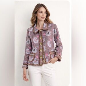 Etcetera Jacket Blazer Floral Embroidered Rare